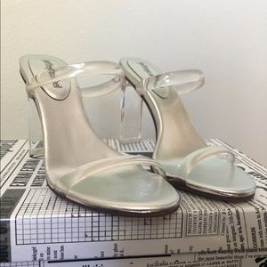 JEFFREY CAMPBELL CLEAR SILVER HEELS